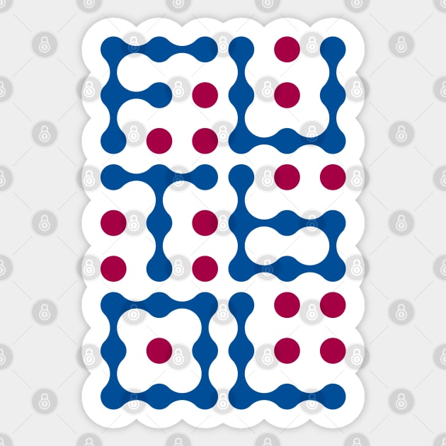 Futbol Metaballs Typography (Blue Red) Sticker by John Uttley